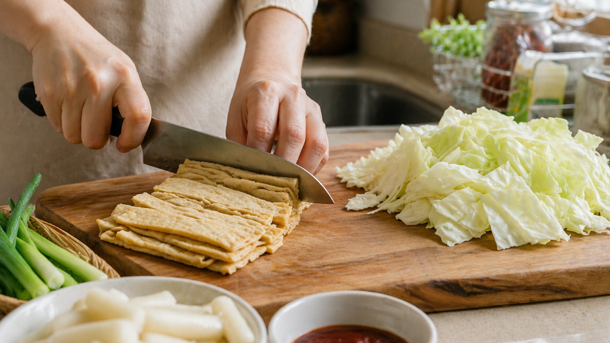 라볶이 재료 손질