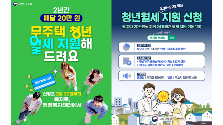 최대 480만원 받는다…2026년 청년월세 지원 조건 총정리(5월 29일 마감)