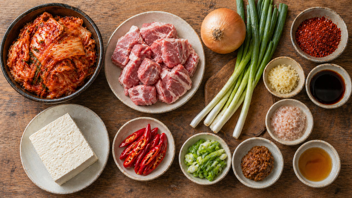 돼지고기 김치찌개 재료