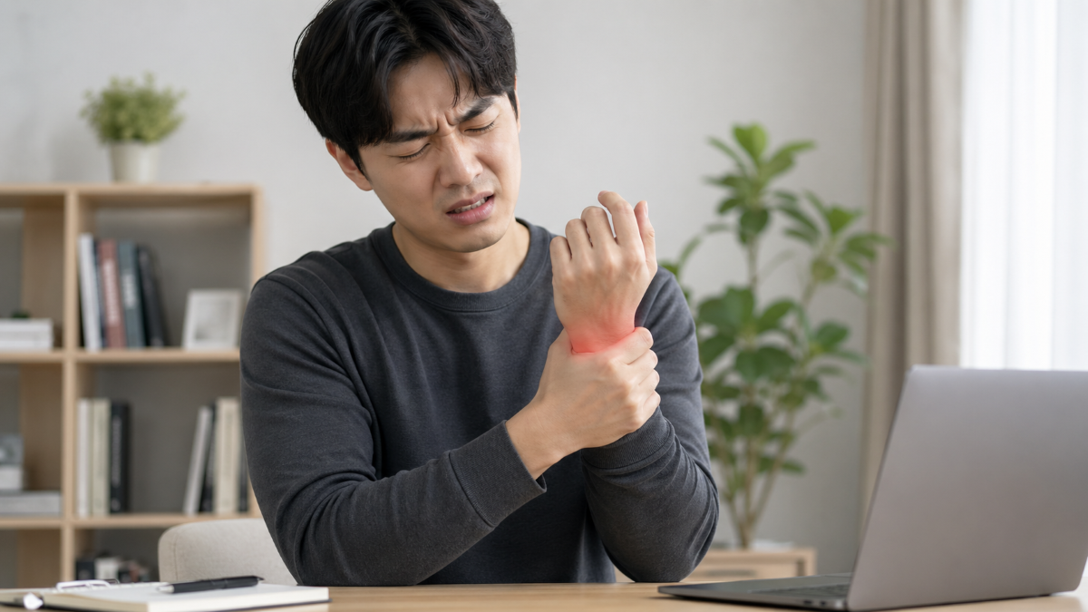 손목 통증이 있는 사람