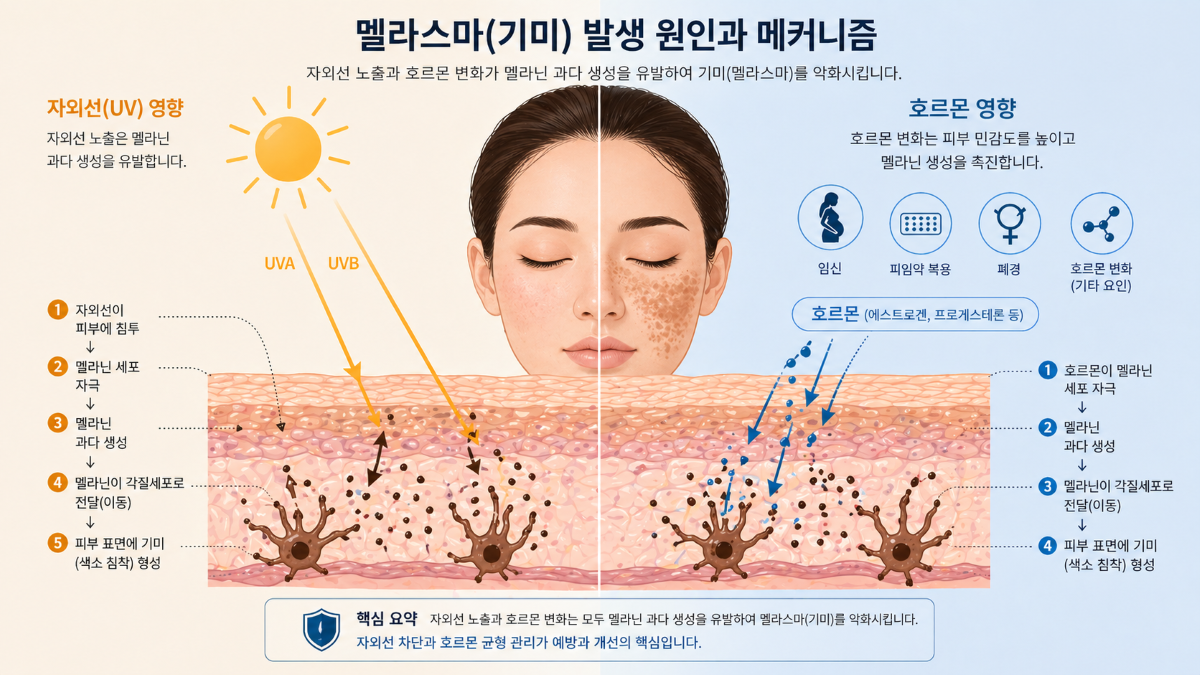 기미를 유발하는 원인