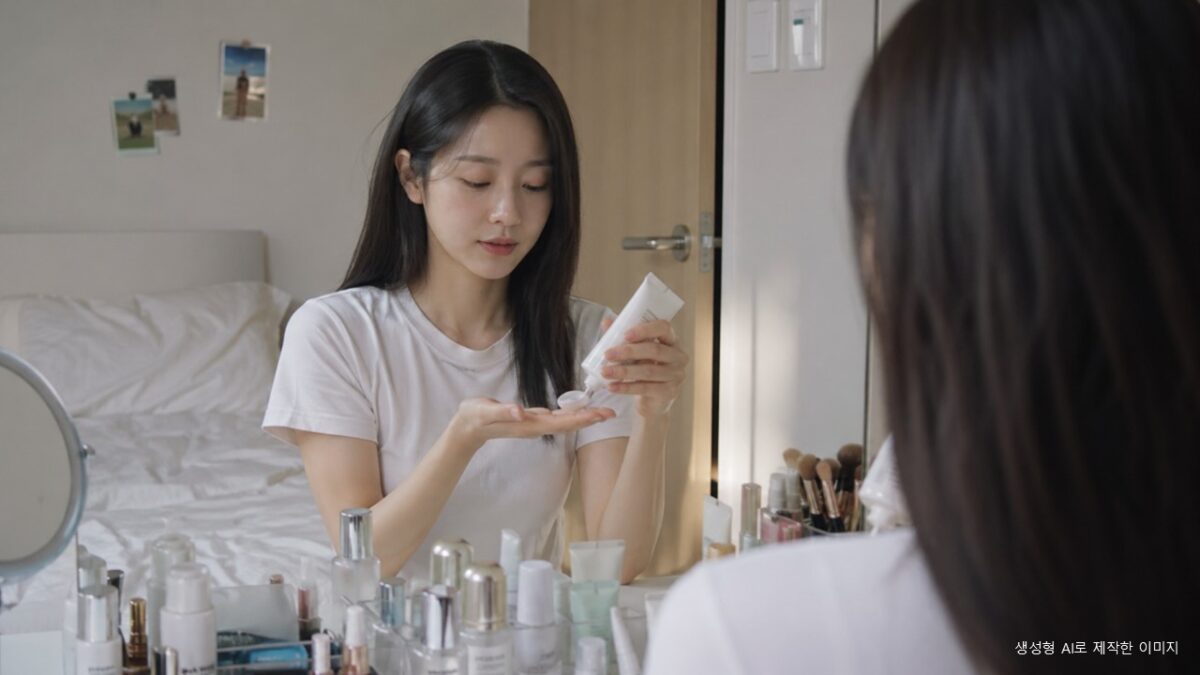선크림을 얼굴에 바르며 자외선 차단 효과를 높이는 올바른 사용법