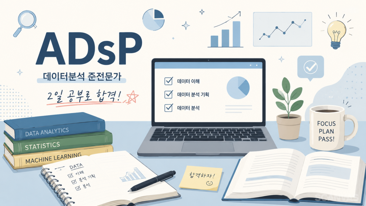 ADsP 자격증 공부 방법 시험 준비 방법 책 강의 추천