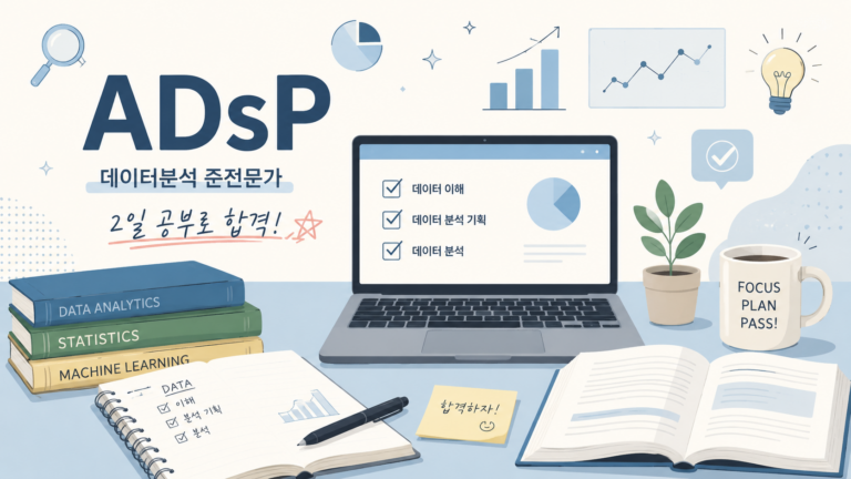 비전공자 ADsP 독학 후기 | 시험 난이도부터 2일 벼락치기 공부법까지