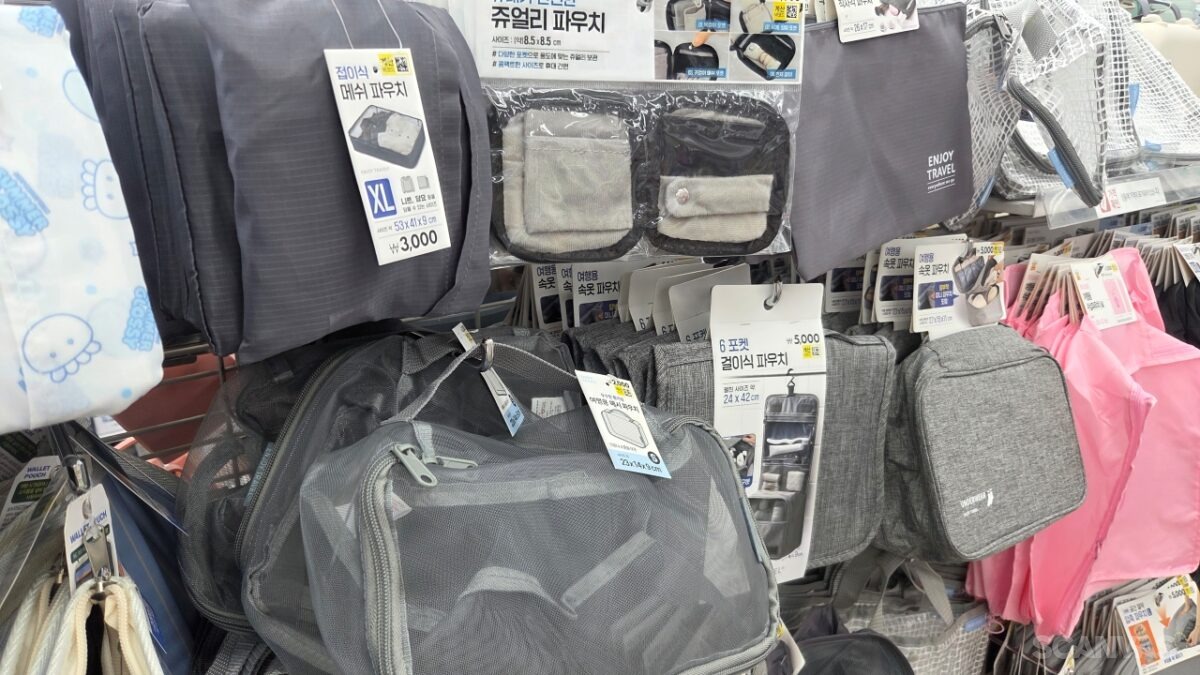 다이소 여행용 파우치 후기, 여름휴가 캐리어 정리템으로 써보니