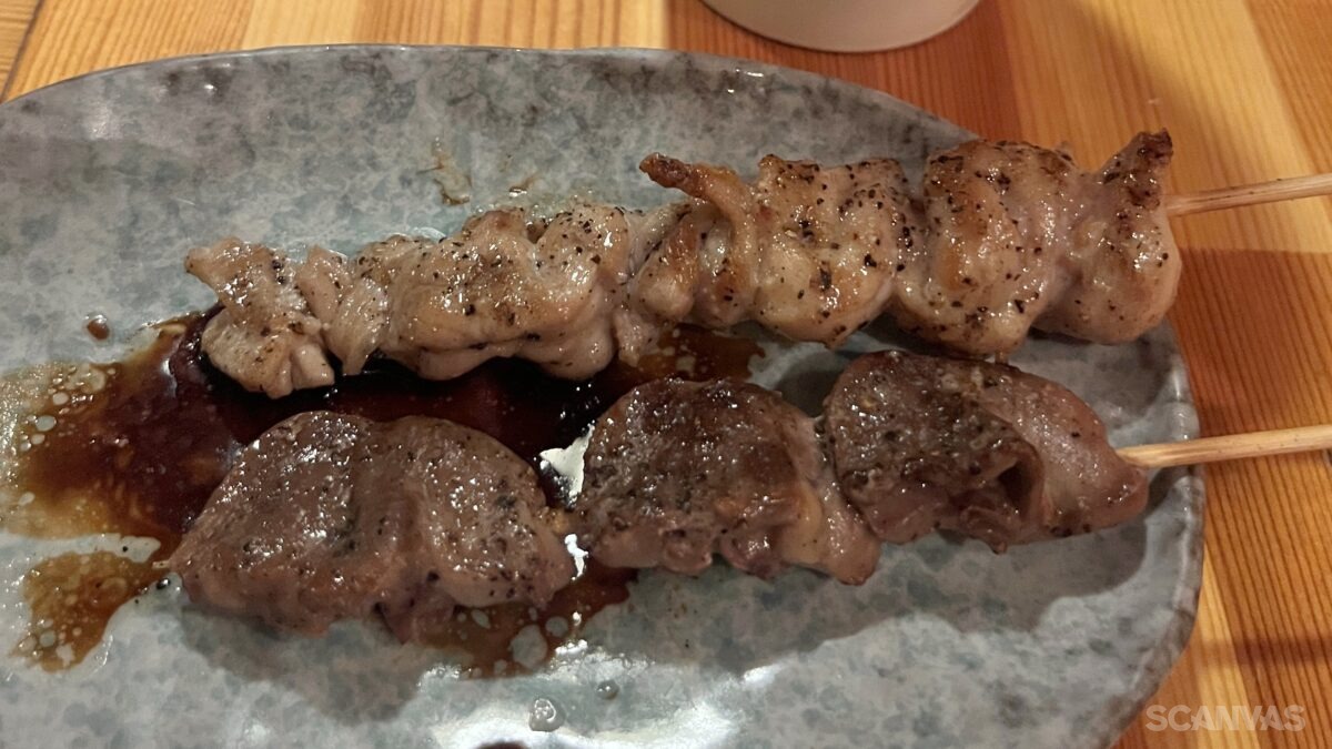 오사카 난바 야키토리 맛집 카시와야 하치킨의 염통 꼬치구이